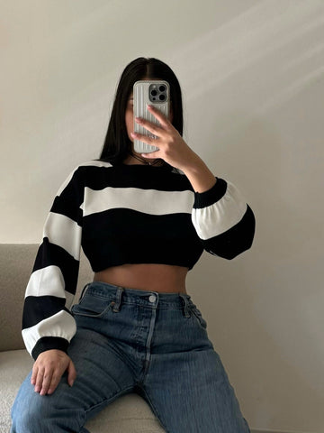 KNITTED STRIPE TOP - CLTHS THE LABEL